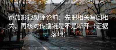 番茄影视想评论前：先把相关写回相关，再核对传播链是不是断开（证据落地）