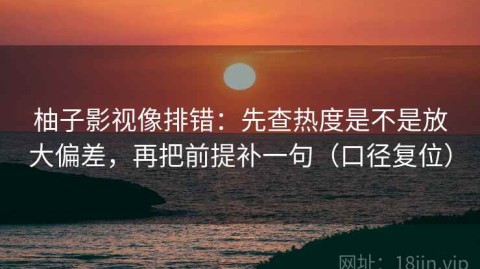 柚子影视像排错：先查热度是不是放大偏差，再把前提补一句（口径复位）