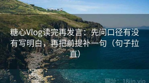 糖心Vlog读完再发言：先问口径有没有写明白，再把前提补一句（句子拉直）