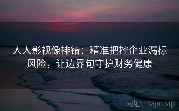 人人影视像排错：精准把控企业漏标风险，让边界句守护财务健康